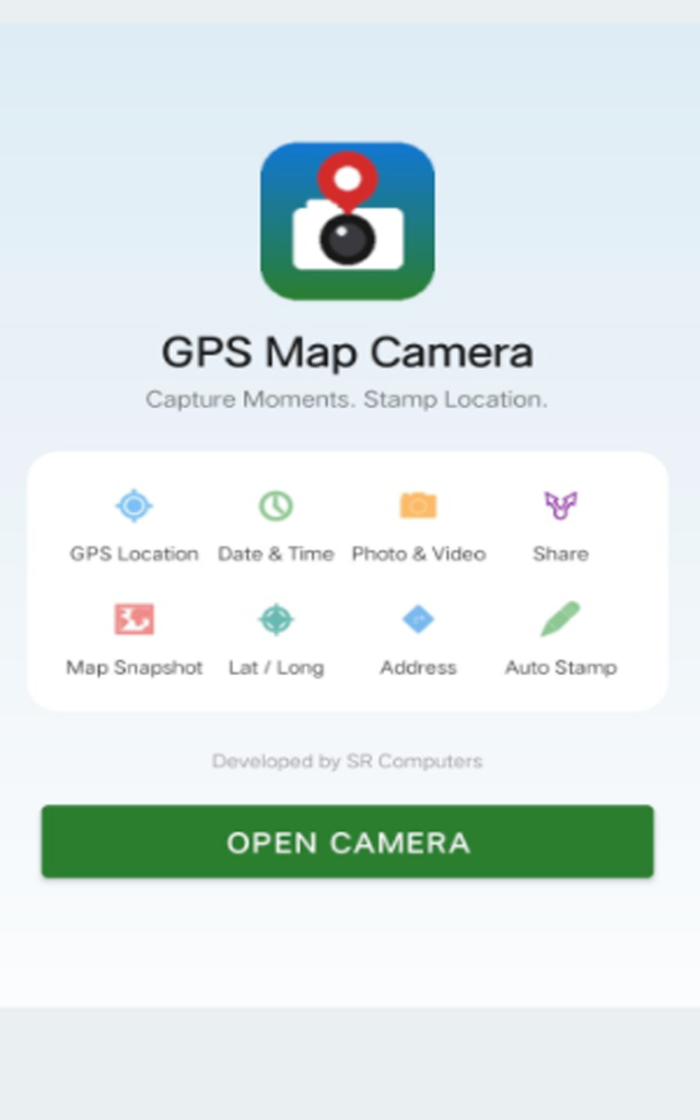 GPS Stamp Camara Dashboard Real App Screen